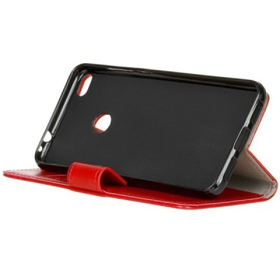 Huawei P9 Lite 2017 (Huawei P8 Lite 2017) atvēramais ādas sarkans maciņš, grāmata (maks) / Vacins.lv