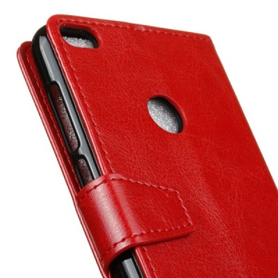 Huawei P9 Lite 2017 (Huawei P8 Lite 2017) atvēramais ādas sarkans maciņš, grāmata (maks) / Vacins.lv