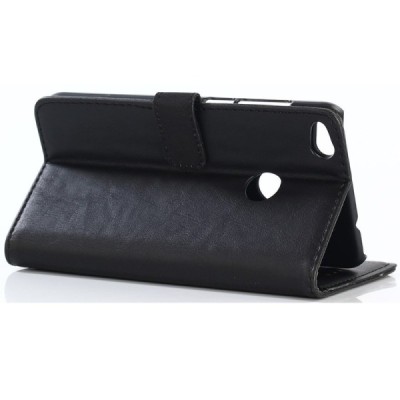 Huawei P9 lite 2017 (Huawei P8 Lite 2017) atverčiamas juodas odinis retro dėklas - piniginė / Priedai.lt