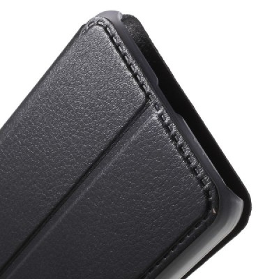 Huawei P9 Lite 2017 (Huawei P8 Lite 2017) melns atvēramais View Window ādas maciņš / Vacins.lv