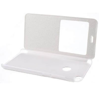 Huawei P9 Lite 2017 (Huawei P8 Lite 2017) balts atvēramais Smart Window ādas maciņš / Vacins.lv