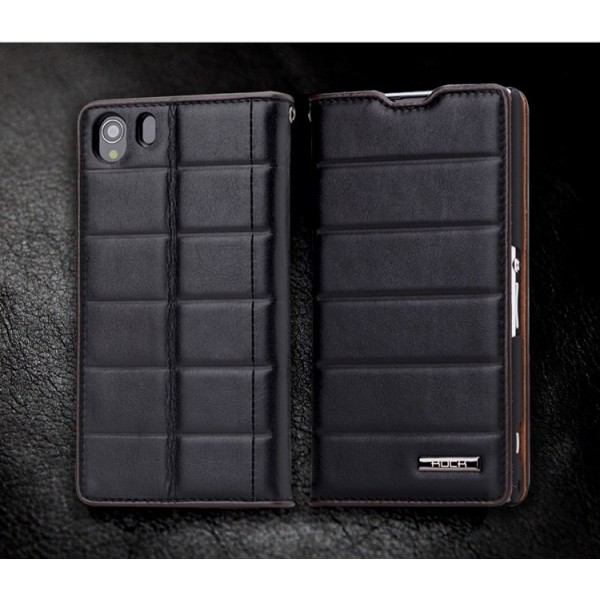 „ROCK“ Elite juodas odinis dėklas (Xperia Z1)