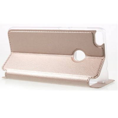 Huawei P9 Lite 2017 (Huawei P8 Lite 2017) zelta atvēramais Smart Window ādas maciņš / Vacins.lv