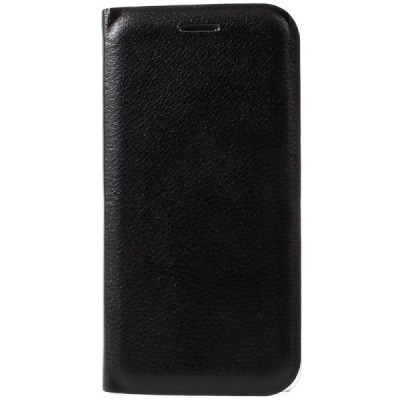 Huawei P9 Lite 2017 (Huawei P8 Lite 2017) juodas odinis atverčiamas Smart Wallet dėklas - piniginė / Priedai.lt