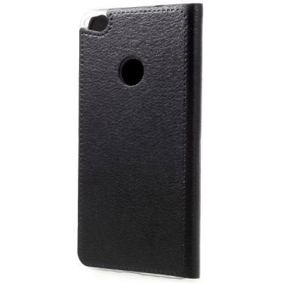 Huawei P9 Lite 2017 (Huawei P8 Lite 2017) melns atvēramais Smart Wallet ādas maciņš - maks / Vacins.lv