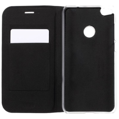 Huawei P9 Lite 2017 (Huawei P8 Lite 2017) melns atvēramais Smart Wallet ādas maciņš - maks / Vacins.lv