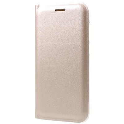 Huawei P9 Lite 2017 (Huawei P8 Lite 2017) zelta atvēramais Smart Wallet ādas maciņš - maks / Vacins.lv