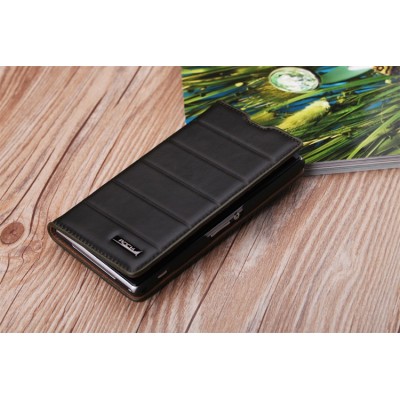 Prabangus „ROCK Elite Series“ Sony Xperia Z1 juodas odinis dėklas / Priedai.lt