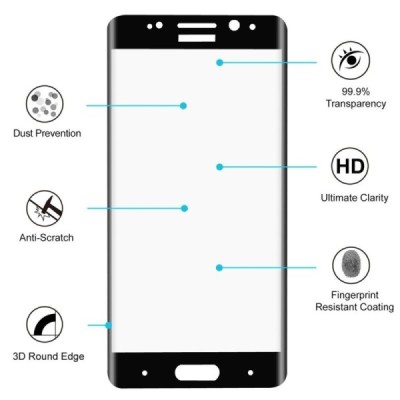 Huawei Mate 9 Pro (Porsche Design) „Hat-Prince“ Tempered Glass apsauginis ekrano stiklas 0.26 mm - juodas / Priedai.lt