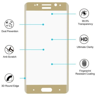 Huawei Mate 9 Pro (Porsche Design) „Hat-Prince“ Tempered Glass zelta ekrāna aizsargstikls / Vacins.lv