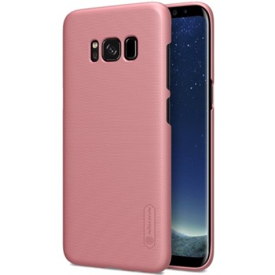 Samsung Galaxy S8 (SM-G955) Nillkin Frosted Shield rožinis plastikinis dėklas + apsauginė ekrano plėvelė / Priedai.lt