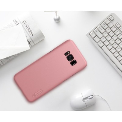 Samsung Galaxy S8 (SM-G955) Nillkin Frosted Shield rožinis plastikinis dėklas + apsauginė ekrano plėvelė / Priedai.lt