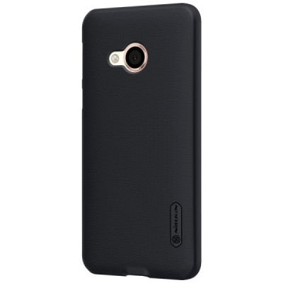 HTC U Play (Alpine) Nillkin Frosted Shield melns plastmasas apvalks + ekrāna aizsargplēve / Vacins.lv