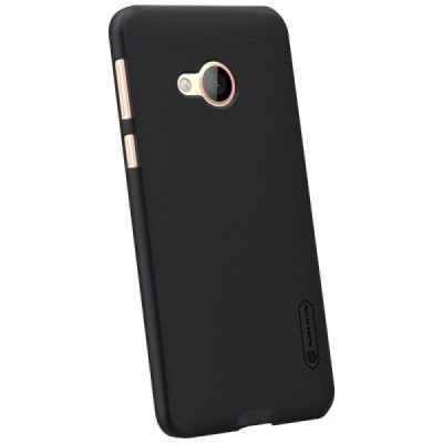 HTC U Play (Alpine) Nillkin Frosted Shield melns plastmasas apvalks + ekrāna aizsargplēve / Vacins.lv