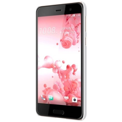HTC U Play (Alpine) Nillkin Frosted Shield balts plastmasas apvalks + ekrāna aizsargplēve / Vacins.lv