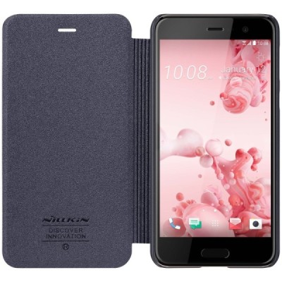 HTC U Play (Alpine) „Nillkin“ Sparkle atvēramais pelēks maciņš / Vacins.lv