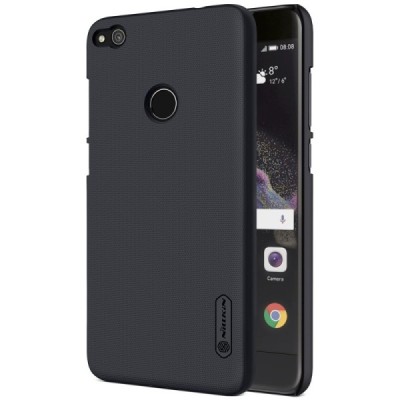 Huawei P9 Lite 2017 (P8 Lite 2017) Nillkin Frosted Shield juodas plastikinis dėklas + apsauginė ekrano plėvelė / Priedai.lt