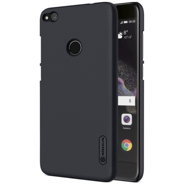 „Nillkin“ Frosted Shield dėklas - juodas + apsauginė ekrano plėvelė (P9 Lite 2017)