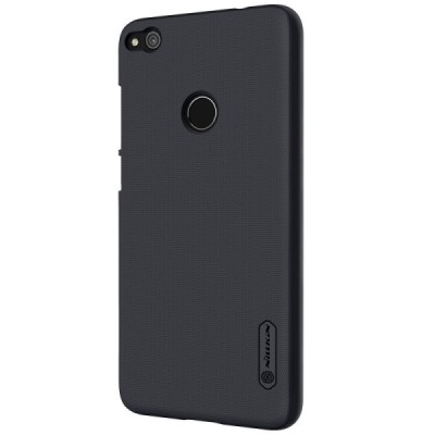 Huawei P9 Lite 2017 (P8 Lite 2017) Nillkin Frosted Shield juodas plastikinis dėklas + apsauginė ekrano plėvelė / Priedai.lt