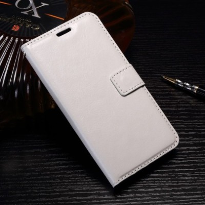 Huawei P10 Lite atverčiamas baltas odinis dėklas - piniginė / Priedai.lt