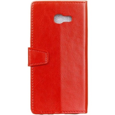 Samsung Galaxy Xcover 4 / 4S (G390, G398) atverčiamas raudonas odinis dėklas - piniginė / Priedai.lt