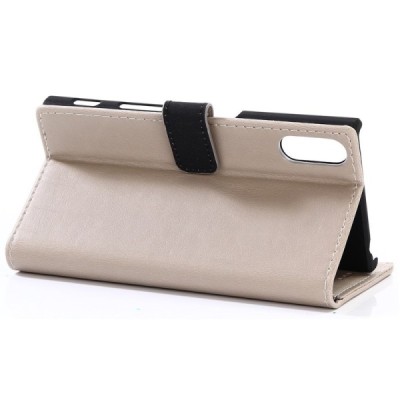 Sony Xperia XZ un Sony Xperia XZs atvēramais ādas smilšains retro maciņš (maks) / Vacins.lv