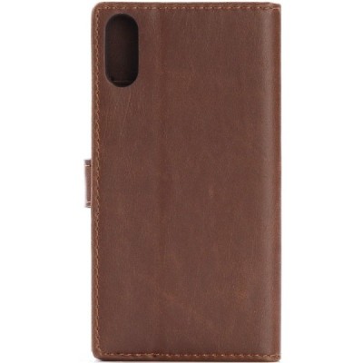 Sony Xperia XZ un Sony Xperia XZs atvēramais ādas tumši brūns retro maciņš (maks) / Vacins.lv