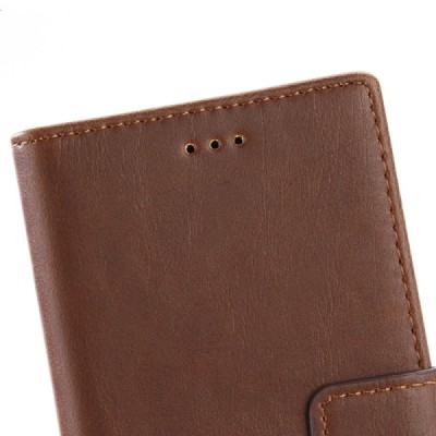 Sony Xperia XZ un Sony Xperia XZs atvēramais ādas tumši brūns retro maciņš (maks) / Vacins.lv