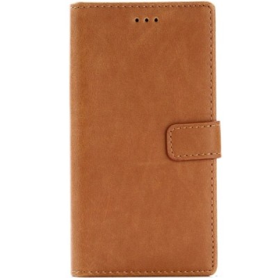 Sony Xperia XZ un Sony Xperia XZs atvēramais ādas gaiši brūns retro maciņš (maks) / Vacins.lv