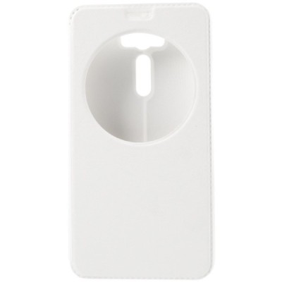 Asus Zenfone 2 Laser 6.0 (ZE600KL, ZE601KL) baltas odinis atverčiamas „View Window“ dėklas su langeliu / Priedai.lt