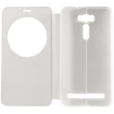 Asus Zenfone 2 Laser 6.0 (ZE600KL, ZE601KL) baltas odinis atverčiamas „View Window“ dėklas su langeliu / Priedai.lt