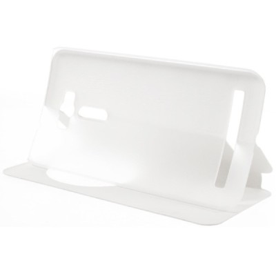 Asus Zenfone 2 Laser 6.0 (ZE600KL, ZE601KL) baltas odinis atverčiamas „View Window“ dėklas su langeliu / Priedai.lt