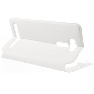 Asus Zenfone 2 Laser 6.0 (ZE600KL, ZE601KL) baltas odinis atverčiamas „View Window“ dėklas su langeliu / Priedai.lt