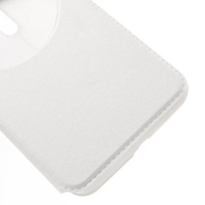 Asus Zenfone 2 Laser 6.0 (ZE600KL, ZE601KL) baltas odinis atverčiamas „View Window“ dėklas su langeliu / Priedai.lt