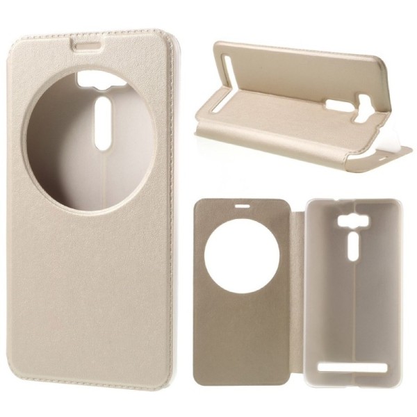 „View Window“ atverčiamas dėklas - auksinis (Zenfone 2 Laser 6.0)