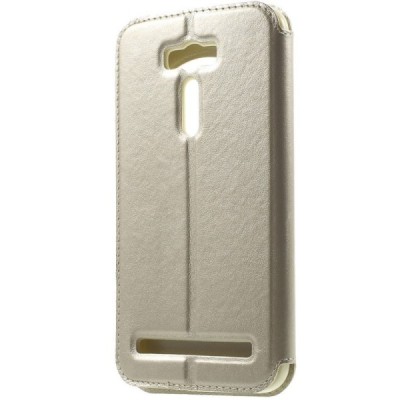 Roar Noble atverčiamas Asus Zenfone 2 Laser 6.0 (ZE600KL, ZE601KL) auksinis odinis dėklas / Priedai.lt