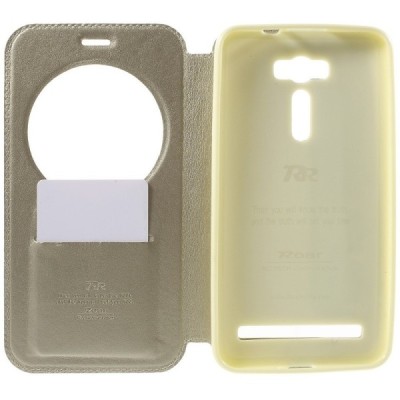 Roar Noble atverčiamas Asus Zenfone 2 Laser 6.0 (ZE600KL, ZE601KL) auksinis odinis dėklas / Priedai.lt