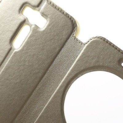 Roar Noble atverčiamas Asus Zenfone 2 Laser 6.0 (ZE600KL, ZE601KL) auksinis odinis dėklas / Priedai.lt