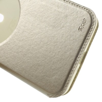 Roar Noble atverčiamas Asus Zenfone 2 Laser 6.0 (ZE600KL, ZE601KL) auksinis odinis dėklas / Priedai.lt