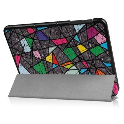 Samsung Galaxy Tab S3 9,7 (T820, T825) atverčiamas spalvotas, pilkas odinis dėklas - knygutė (sulankstomas) / Priedai.lt