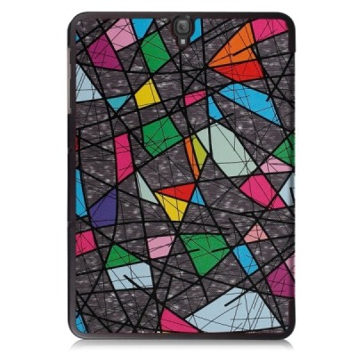 Samsung Galaxy Tab S3 9,7 (T820, T825) atverčiamas spalvotas, pilkas odinis dėklas - knygutė (sulankstomas) / Priedai.lt