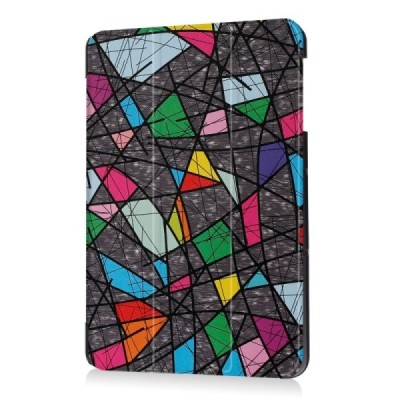 Samsung Galaxy Tab S3 9,7 (T820, T825) atverčiamas spalvotas, pilkas odinis dėklas - knygutė (sulankstomas) / Priedai.lt