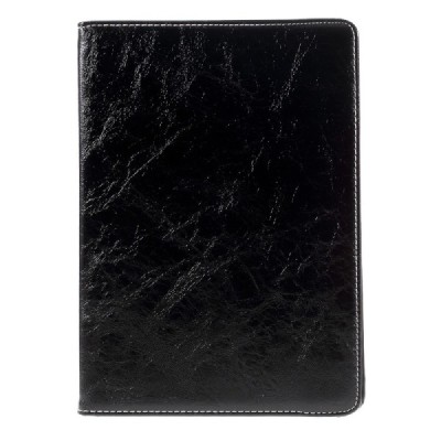 Apple iPad Pro 9.7" solīds atvēramais melns ādas futrālis, grozās 360° grādu apjomā / Vacins.lv