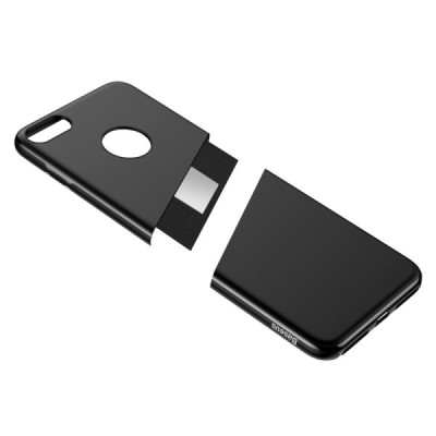 Apple iPhone 7 (iPhone 8) Baseus Mystery juodas dėklas su integruotu magnetu / Priedai.lt