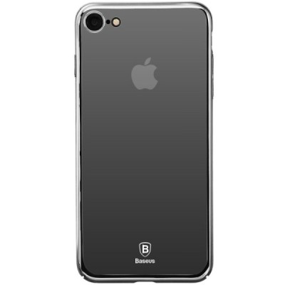 Apple iPhone 7 (iPhone 8) Baseus Mirror Glass plastikinis veidrodinis permatomas juodas dėklas / Priedai.lt