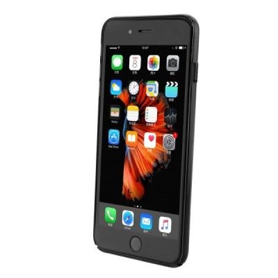 Apple iPhone 7 (iPhone 8) Baseus Mirror Glass plastikinis veidrodinis permatomas juodas dėklas / Priedai.lt