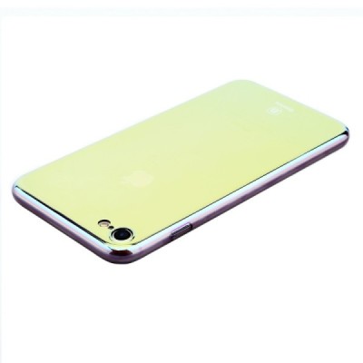 Apple iPhone 7 (iPhone 8) Baseus Mirror Glass plastikinis veidrodinis permatomas auksinis dėklas / Priedai.lt