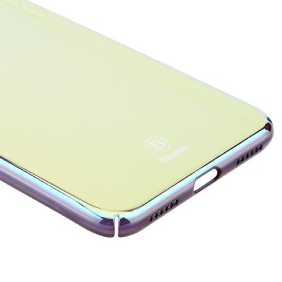 Apple iPhone 7 (iPhone 8) Baseus Mirror Glass plastikinis veidrodinis permatomas auksinis dėklas / Priedai.lt