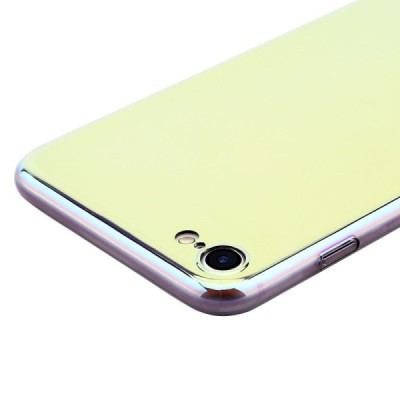 Apple iPhone 7 (iPhone 8) Baseus Mirror Glass plastikinis veidrodinis permatomas auksinis dėklas / Priedai.lt