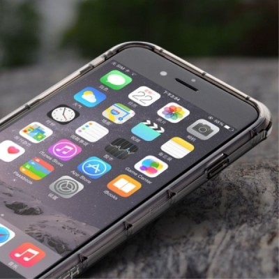 Apple iPhone 7 Plus (iPhone 8 Plus) Rock Fence kieto silikono TPU skaidrus pilkas dėklas nuagrėlė / Priedai.lt